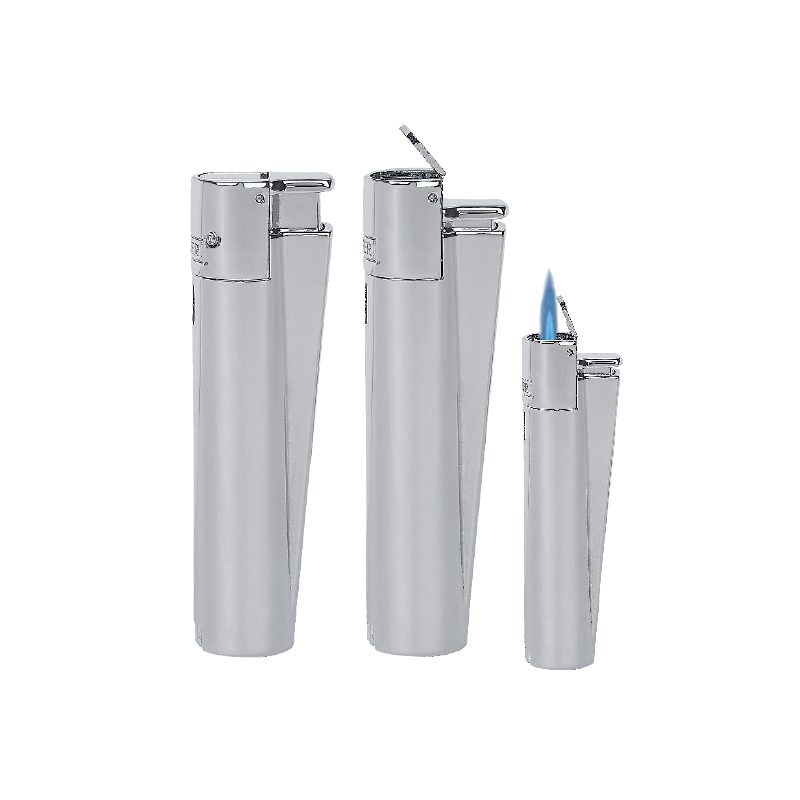 MJ-100 Saten-Silver Clipper Metal Turbo Siboplu Çakmak