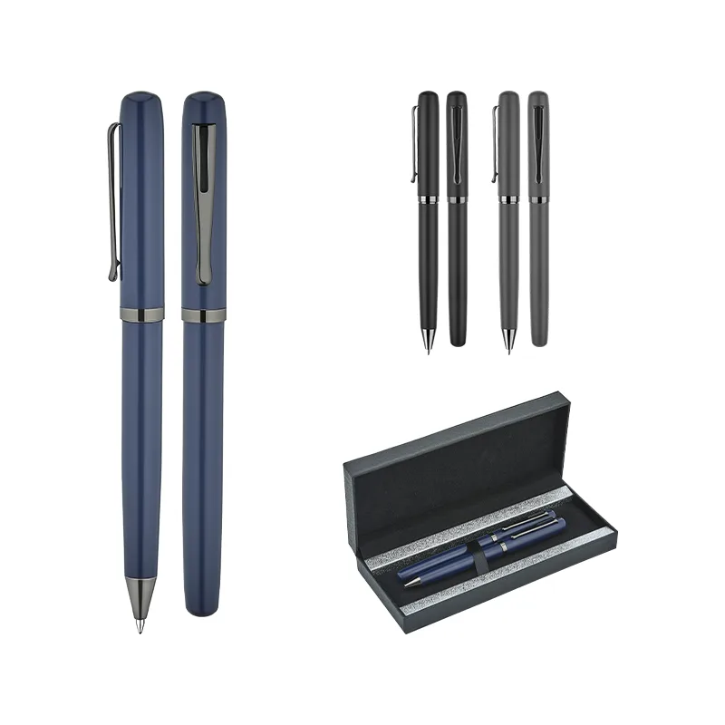 1253-RT Gri Metal Roller & Tükenmez Kalem Seti