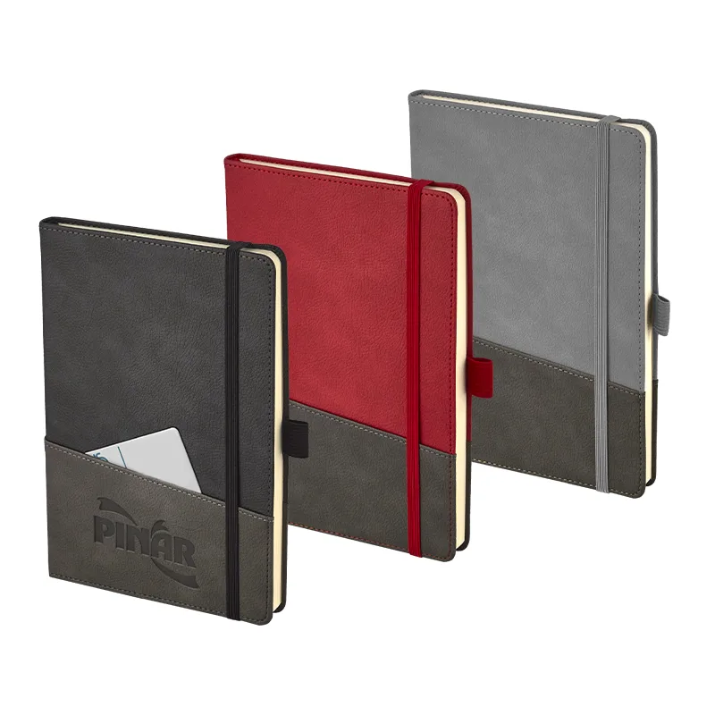 2427 Gri 15 x 21 Yumuşak Kapak Termo Deri Defter