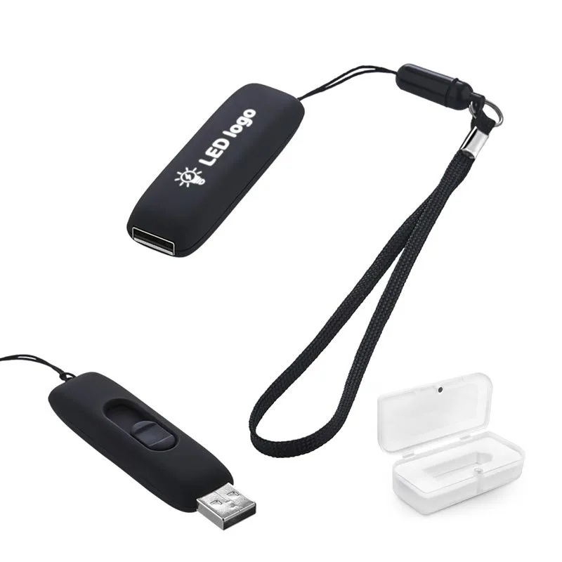 F-203-32 Siyah - Beyaz Işık 32 GB Işıklı Rubber Usb