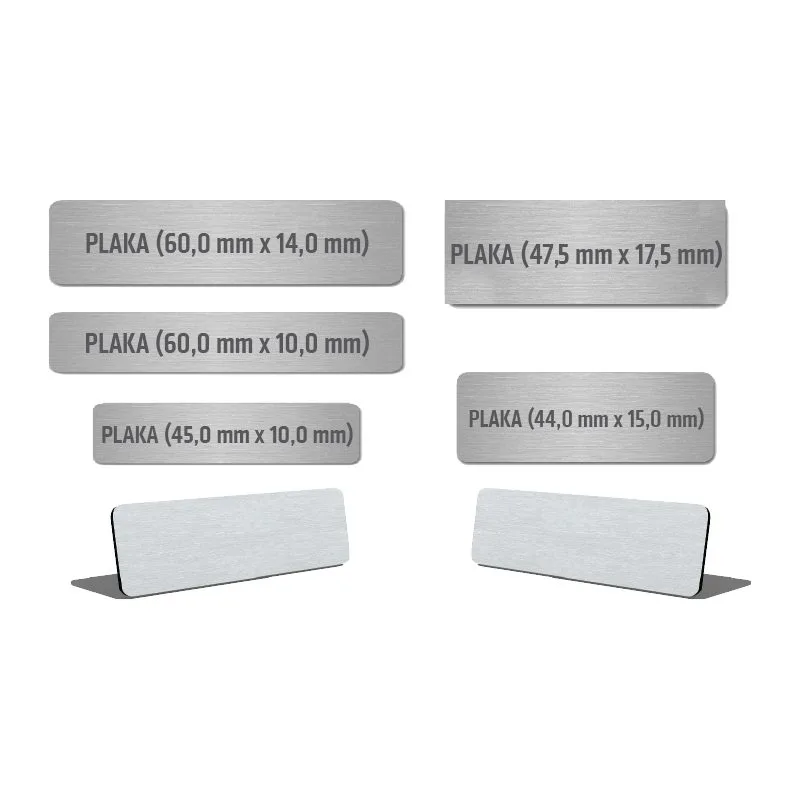 Metal Plaka-4415 Uni Metal Plaka (44,0 mm x 15,0 mm)